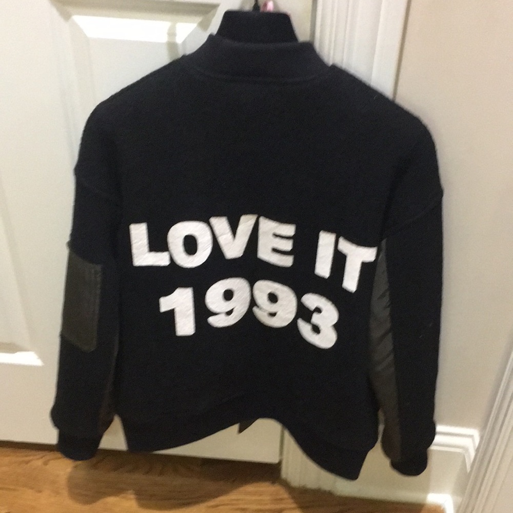 Forever 21 wool blend logo bomber jacket sz.S
